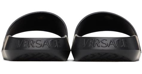 versace slides black replica|versace allover slides.